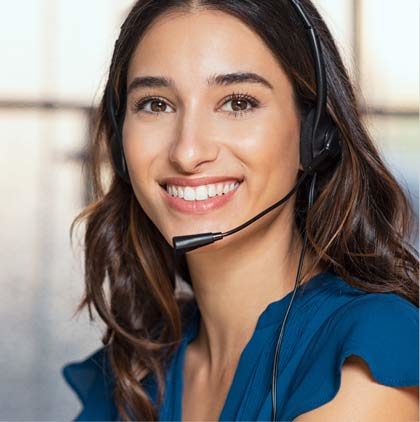 Stock image of a girl talking to a customer on call