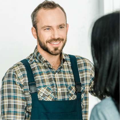 Stock image of a Interior service person