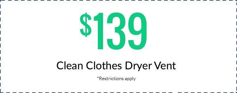 Image showing Special offer $139 Clean clothes dryer vent