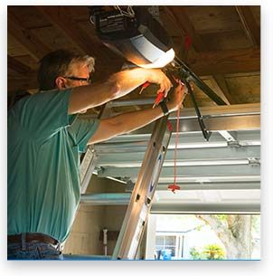 Stock image of a person working in garage